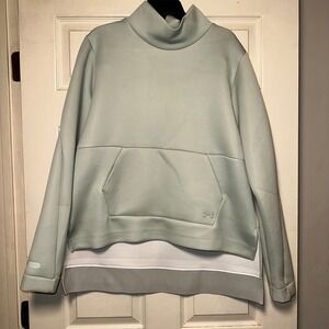 Under Armour Women's Mock Neck Pullover Sweatshirt Loose Fit XL Light green